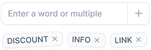 Set your trigger keywords